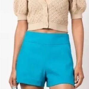 Chic Teal High Waist Alice + Olivia Shorts